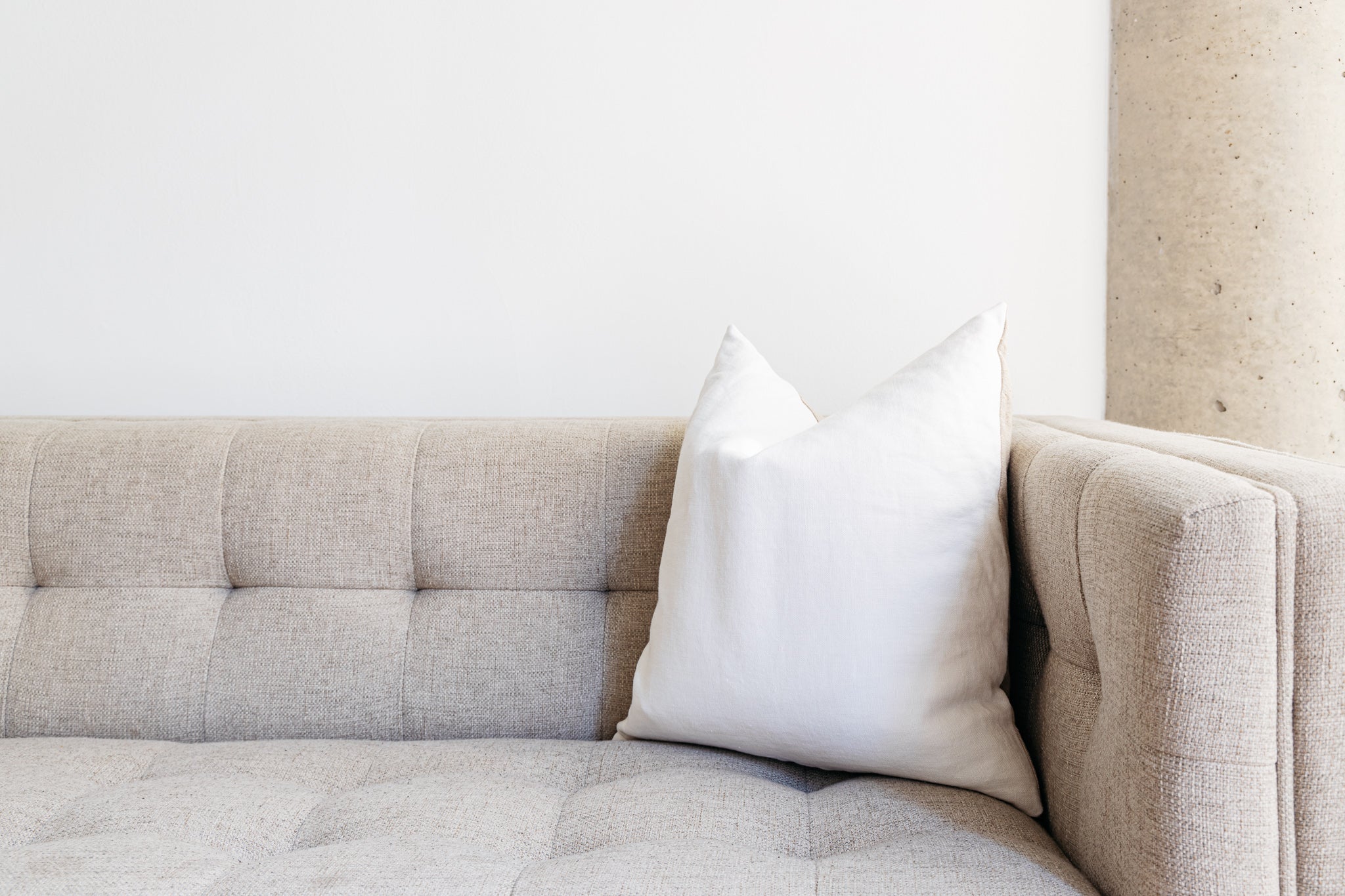 Belgian Linen Pillow - White