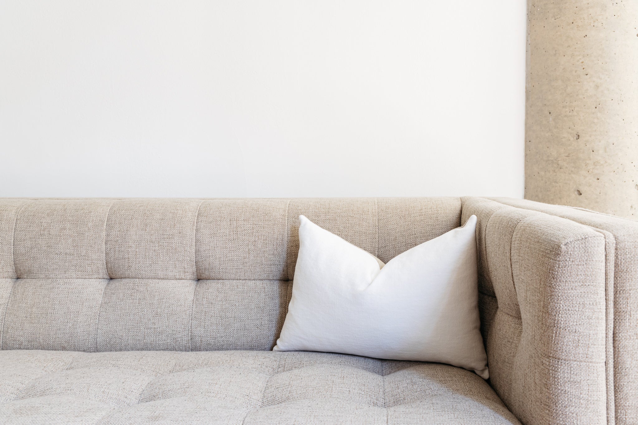 Belgian Linen Pillow - White